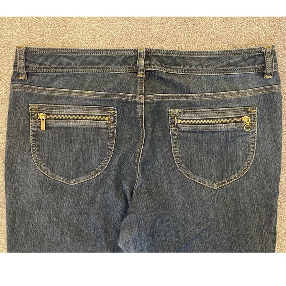 Michael Kors Women's Boot Cut Jeans Mid Rise Blue Denim Stretch Pockets Size 12 - Picture 5 of 12